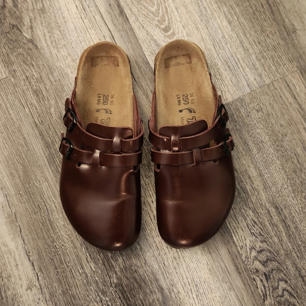Birkenstock Tatami Double Buckle Clog Mahogany Brown Ladies Size 8